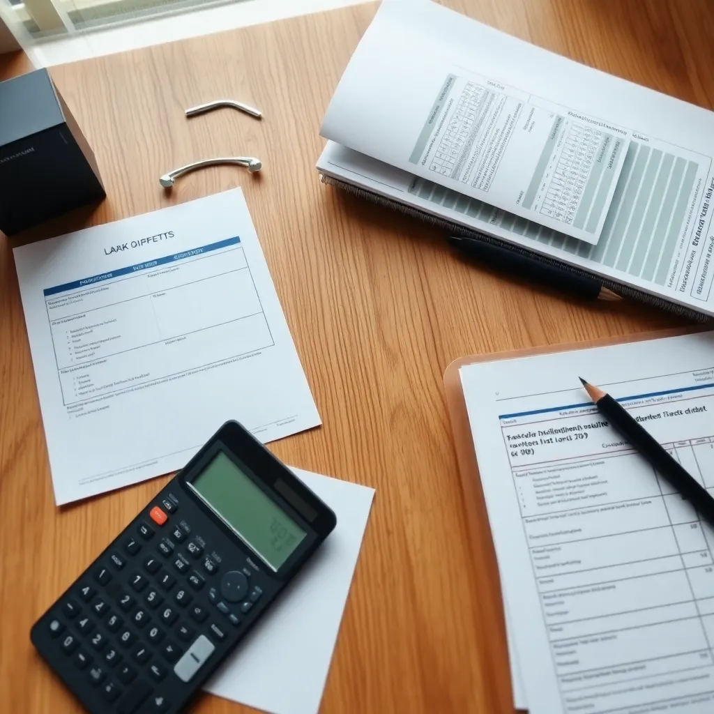 Persoon analyseert financiële documenten en maakt aantekeningen