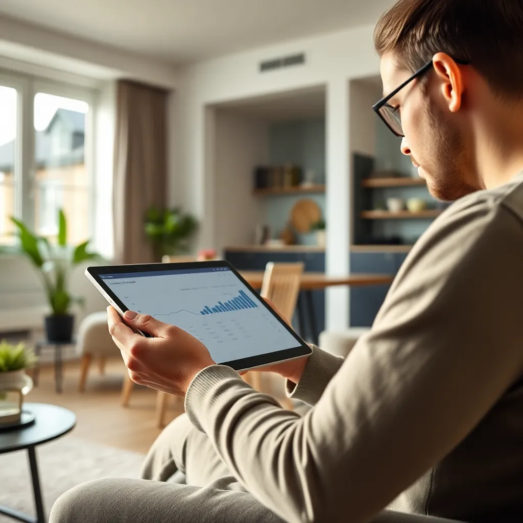 Persoon bekijkt spaarrekeningen en investeringsopties op tablet