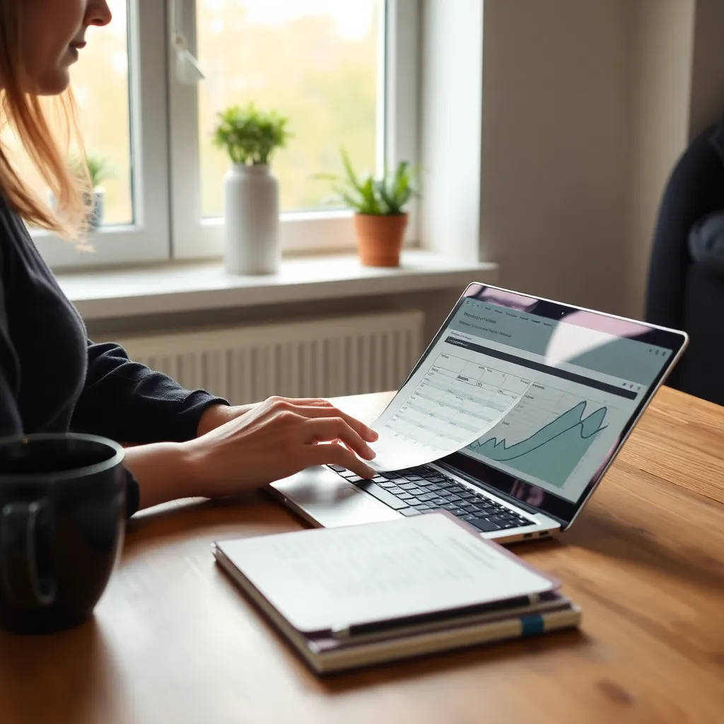 Overzicht van financiële documenten en rekenmachine